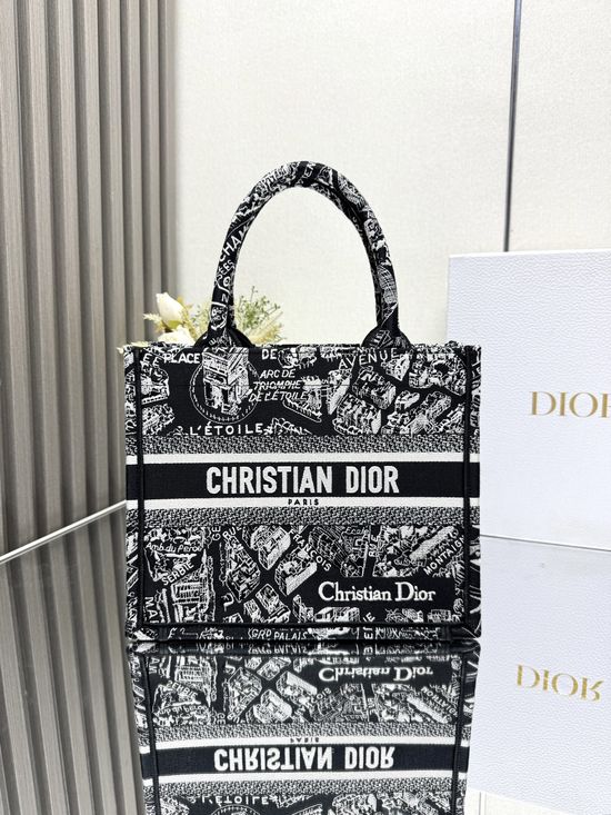 Christian Dior Paris Map Embroidered Tote 11888