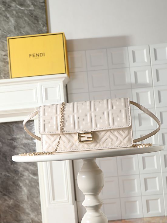 Fendi Baguette White Compact Wallet 283