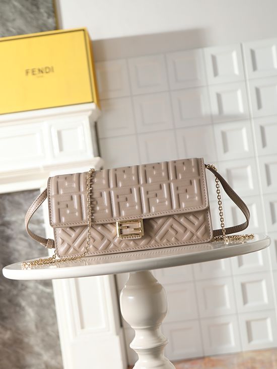Fendi Baguette Grey Compact Wallet 283