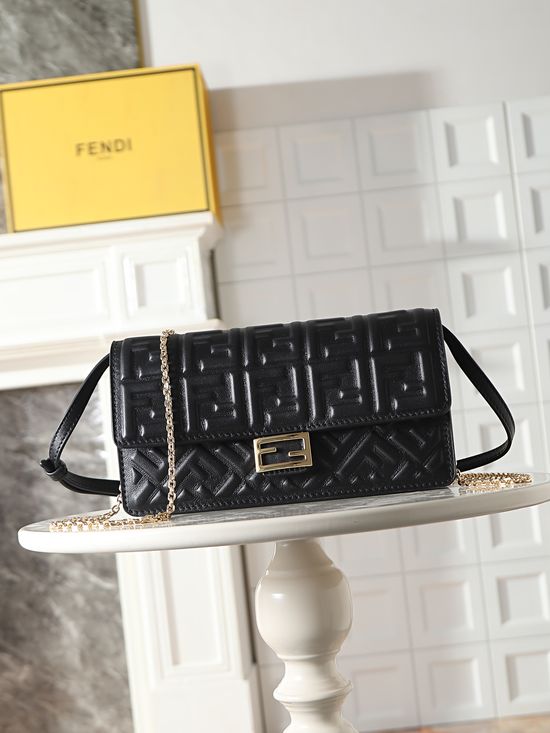 Fendi Baguette Black Compact Wallet 283