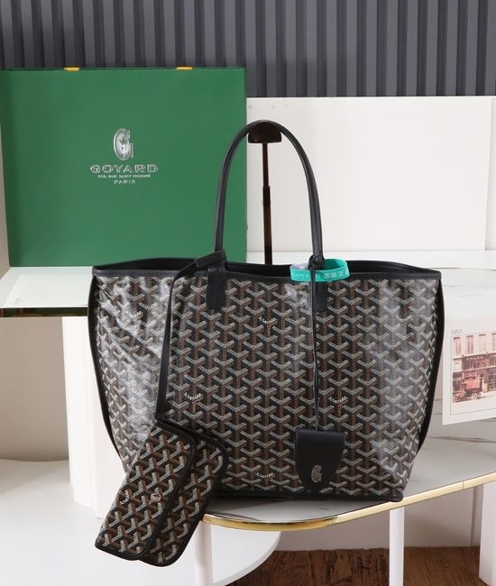 Goyard Anjou Small Reversible Canvas Handbag Black 12015