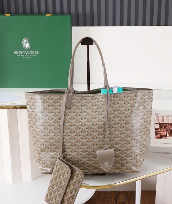 Goyard Saint Louis Reversible Tote Bag 020146m Brown Green