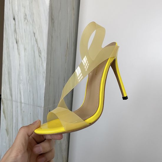 Gianvito Rossi Transparent Strap Stiletto High Heel Comfort Sandals