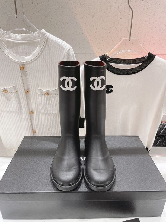 Chanel Waterproof Non-slip Fashion Tall Rain Boots