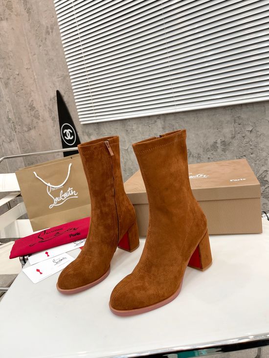 Louis Vuitton Convertible Stretch Leather Block Heel Ankle Boots