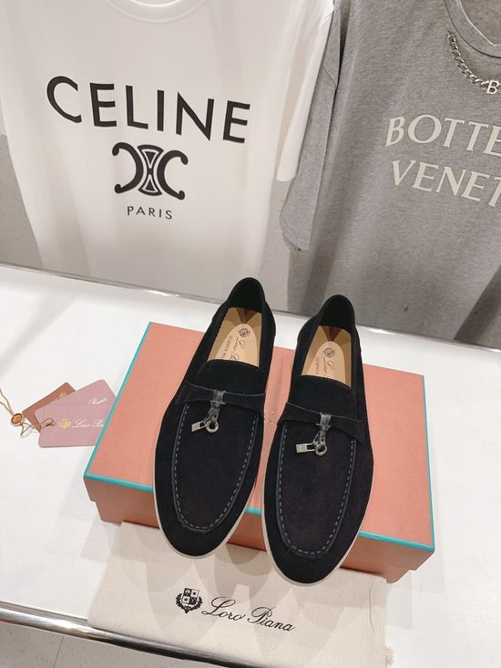 Loro Piana Classic Soft Suede Loafers with Non-slip Sole