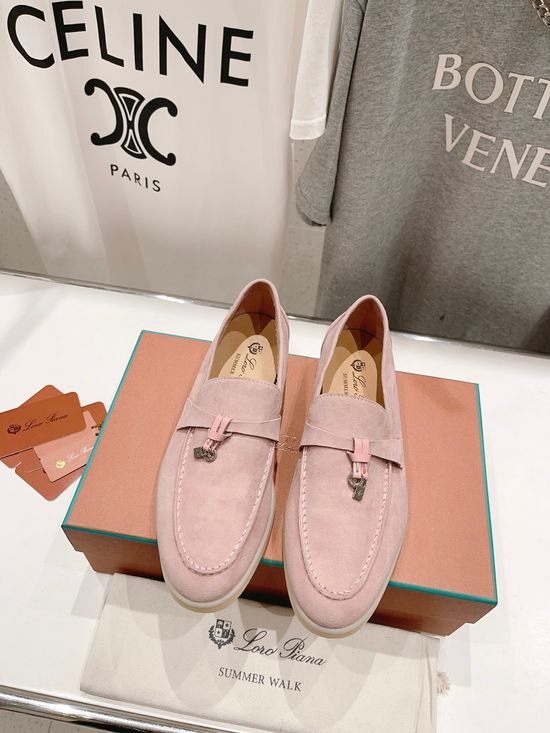 Loro Piana Classic Comfortable Suede Loafers with Knit Upper
