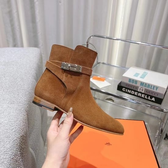 Hermes Timeless Low-heel Leather Boots in Multiple Colors