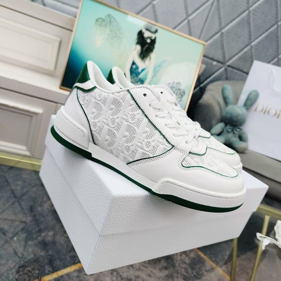 Christian Dior CD Classic White Leather Hollow Out Casual Comfort Sneakers