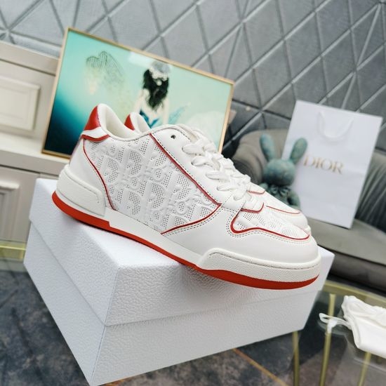 Christian Dior CD Classic White Leather Hollow Out Casual Comfort Sneakers