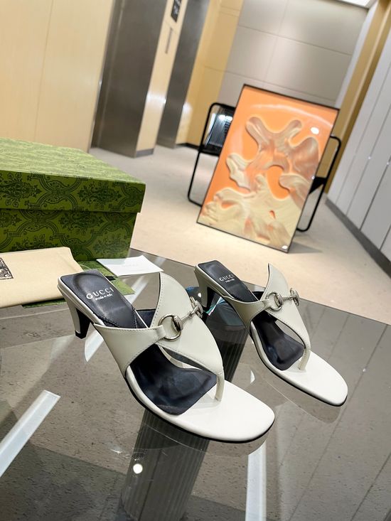 Gucci Velvet Bow High Heel Slide Sandals Premium Leather Sole