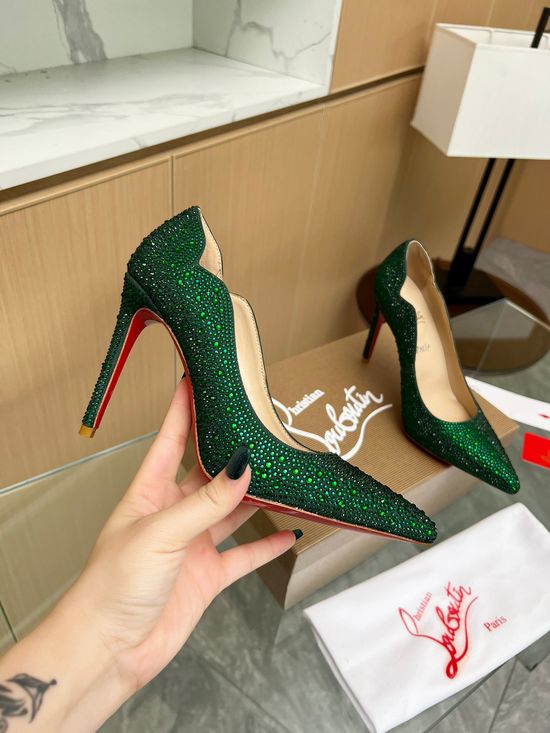Christian Louboutine Rhinestone Pointed Toe Stiletto Dress Pumps