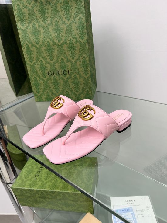 Gucci Embroidered Sheepskin Upper Slides with Hardware