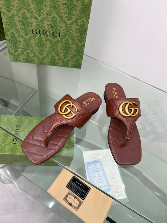Gucci Embroidered Sheepskin Upper Slides with Hardware
