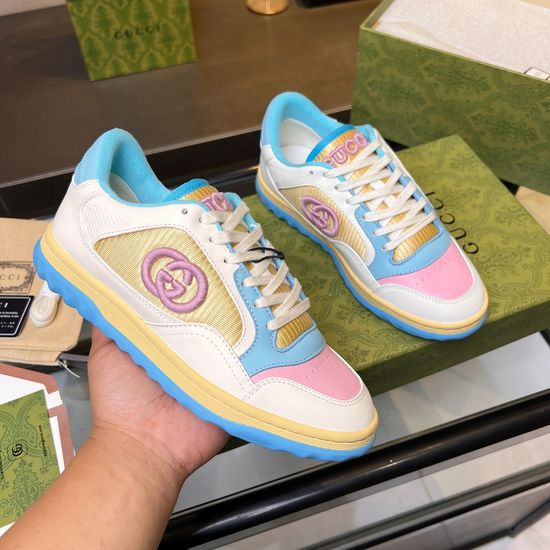 Gucci Vintage Distressed Leather Sneakers Non-slip Sole Breathable Lining
