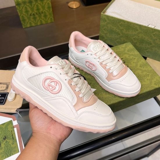 Gucci Vintage Distressed Leather Sneakers Non-slip Sole Breathable Lining