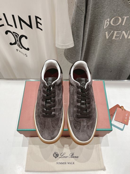 Loro Piana Comfortable Soft Cowhide Lace-up Casual Shoes for Daily Use