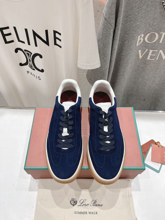 Loro Piana Comfortable Soft Cowhide Lace-up Casual Shoes for Daily Use