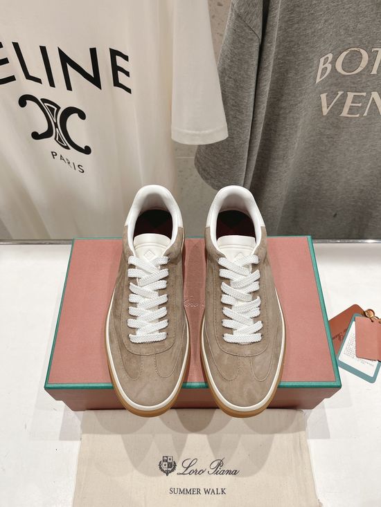 Loro Piana Comfortable Soft Cowhide Lace-up Casual Shoes for Daily Use