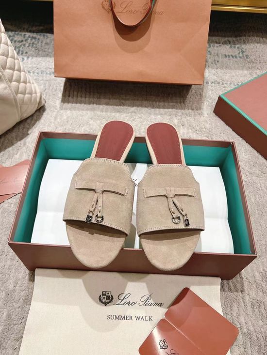 Loro Piana Comfortable Knitted Slippers with Soft Sheepskin Insole