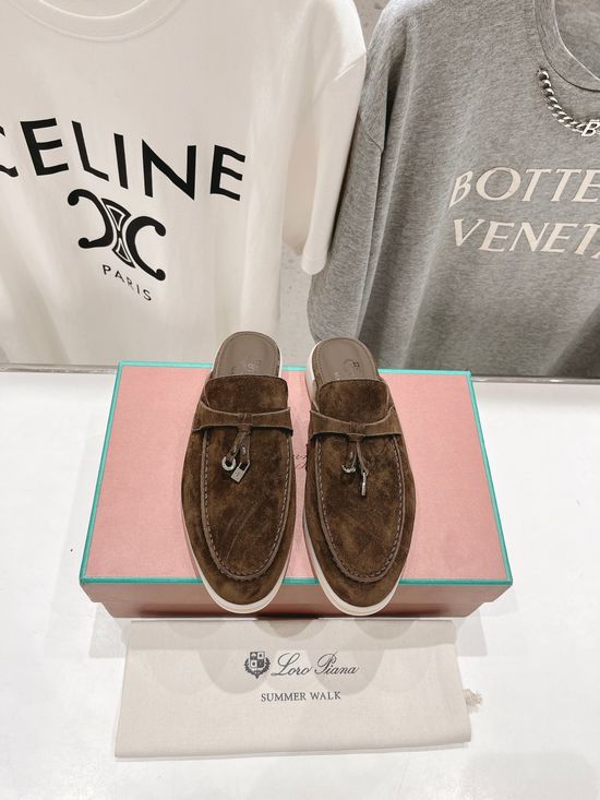 Loro Piana Classic Suede Mule Loafers Comfortable Non-slip Casual Shoes