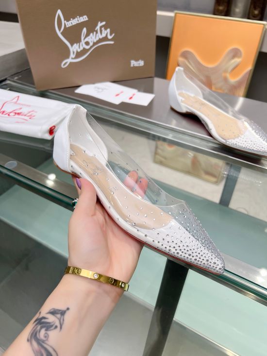 Christian Louboutine Elegant Rhinestone Decor High Heel Dress Sandals