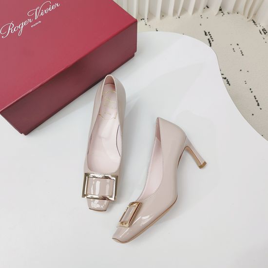 Roger Viver Pink Buckle Mid Heel Leather Dress Shoes