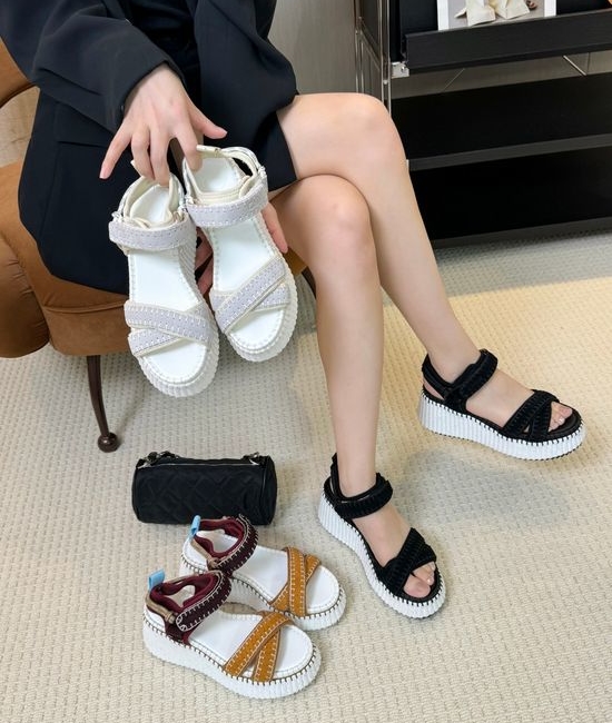 Chloe Suede Stretch Fabric Height Boosting Sandals