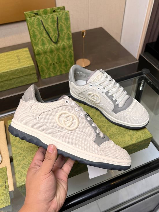 Gucci Vintage Distressed Leather Sneakers Non-slip Sole Breathable Lining