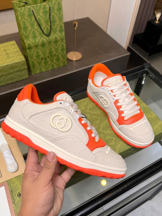 Gucci Vintage Distressed Leather Sneakers Non-slip Sole Breathable Lining