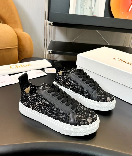 Chloe Embroidered Mesh Leather Lined Comfort Casual Shoes