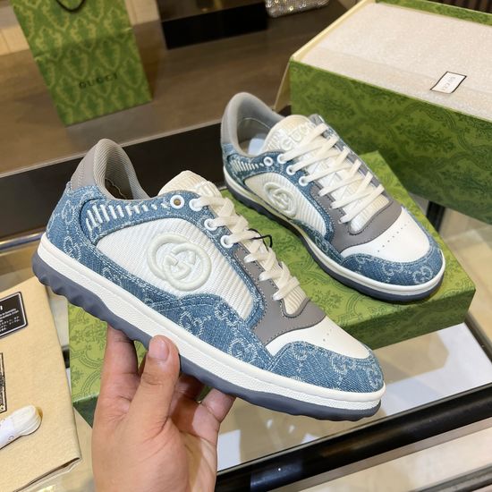 Gucci Vintage Distressed Leather Sneakers Non-slip Sole Breathable Lining