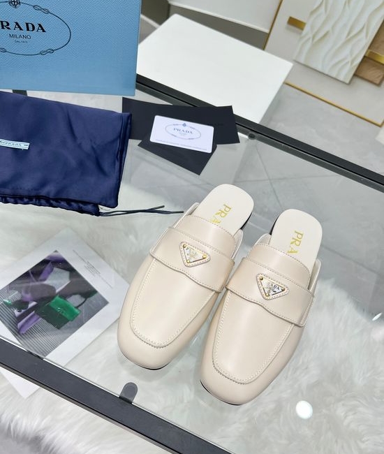 Prada Patent Leather Casual Flats with Signature Emblem
