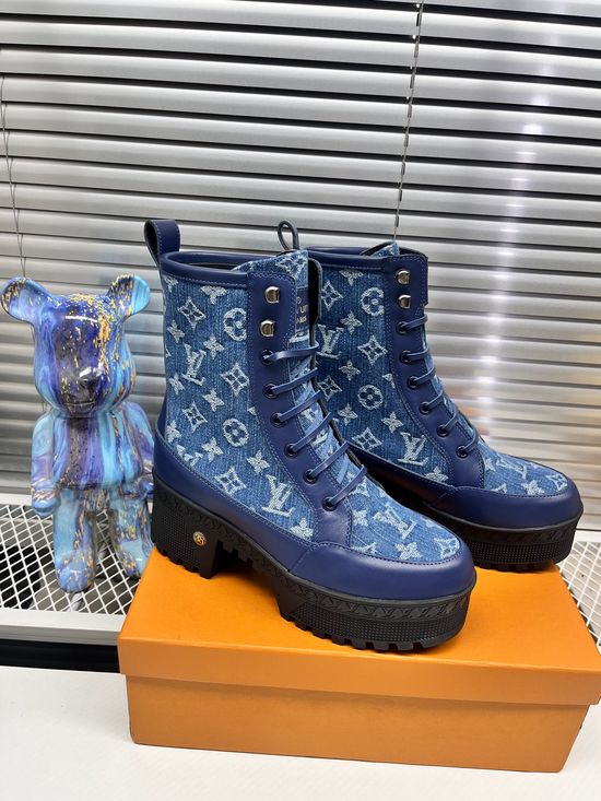 Louis Vuitton Trendy Colorblock Outdoor Ankle Boots Lightweight Wear-resistant