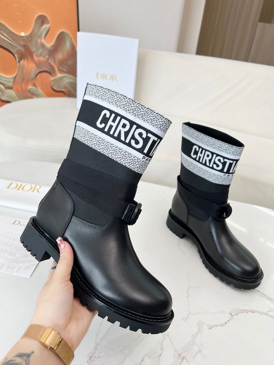 Christian Dior Premium Cowhide Leather Slip On Work Boots