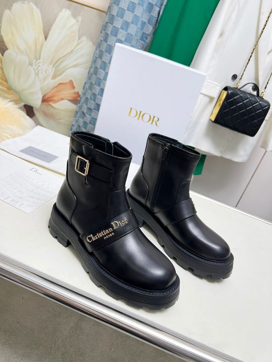 Christian Dior Classic English Brogue Thick-Soled Martin Boots