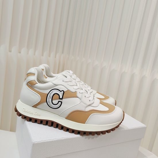 Christian Dior CD Premium Leather Casual Sneakers Comfortable Non-slip Sole