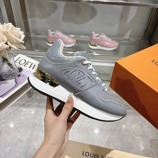 Louis Vuitton LV Genuine Leather Fashion Sneakers With Hidden Insole