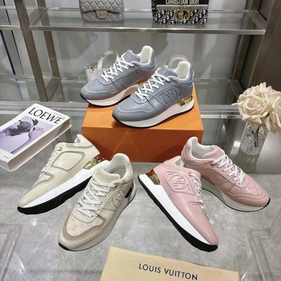 Louis Vuitton LV Genuine Leather Fashion Sneakers With Hidden Insole