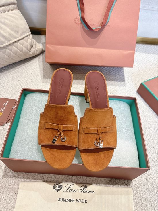 Loro Piana Knit Upper Soft Lined Non Slip Slide Sandals