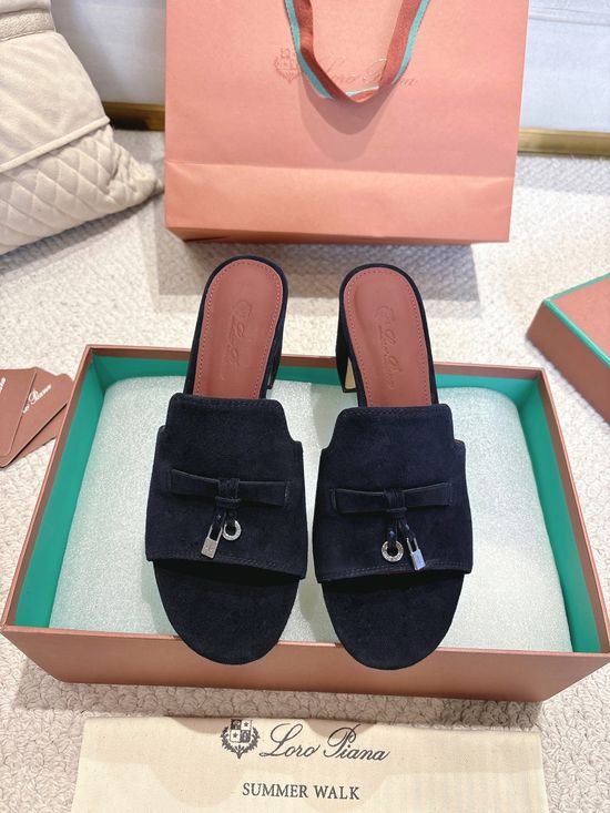 Loro Piana Knit Upper Soft Lined Non Slip Slide Sandals