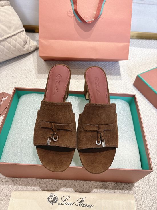 Loro Piana Knit Upper Soft Lined Non Slip Slide Sandals