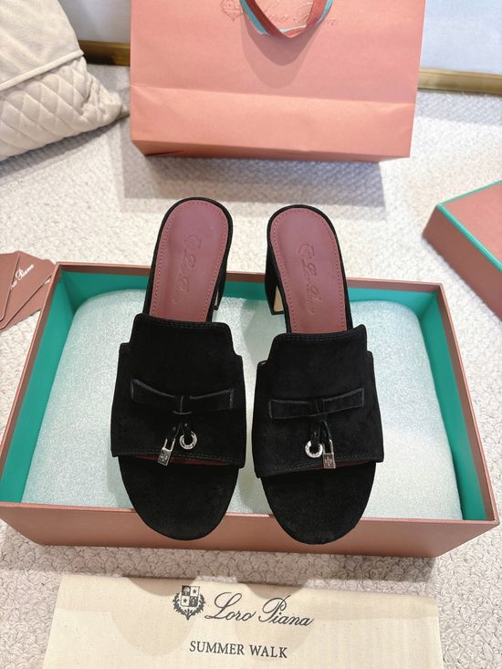 Loro Piana Knit Upper Soft Lined Non Slip Slide Sandals
