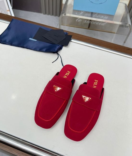 Prada Suede Casual Flats with Signature Emblem