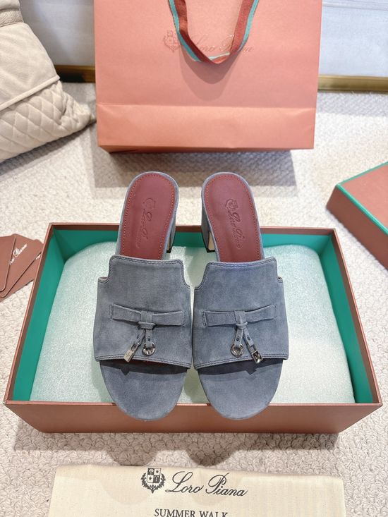 Loro Piana Knit Upper Soft Lined Non Slip Slide Sandals