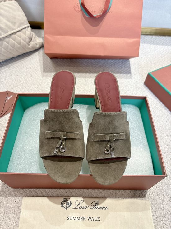 Loro Piana Knit Upper Soft Lined Non Slip Slide Sandals