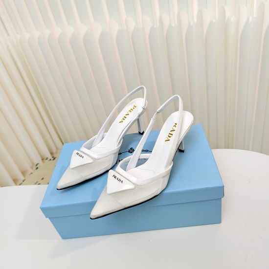 Prada Mesh Pointed Toe High Heel Slingback Shoes