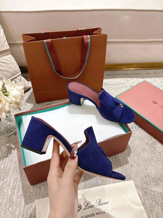 Loro Piana Knit Upper Slippers with Sheepskin Lining and Leather Sole