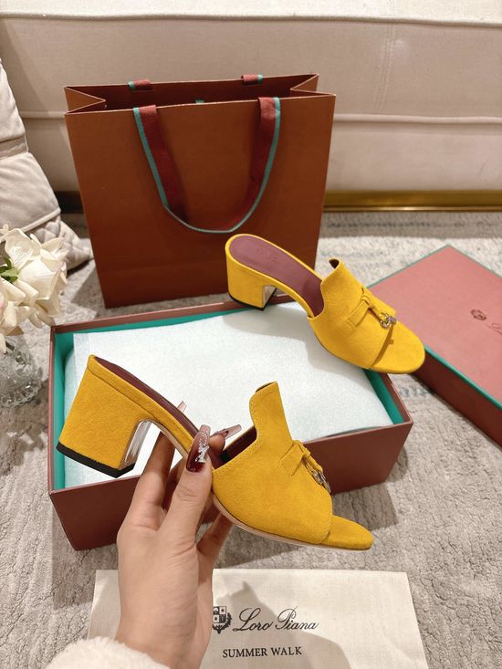 Loro Piana Knit Upper Slippers with Sheepskin Lining and Leather Sole