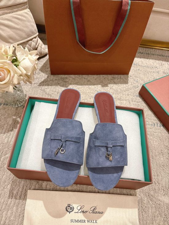 Loro Piana Comfortable Knitted Slippers with Soft Sheepskin Insole